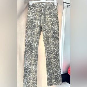 Good American Beige/Grey Snake Print Straight Pants